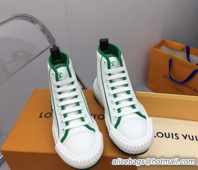 Classic Hot Louis Vuitton Lv Squad High-top Sneakers in Printed Canvas Green 022890