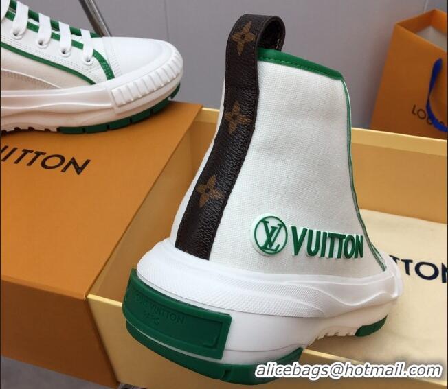 Classic Hot Louis Vuitton Lv Squad High-top Sneakers in Printed Canvas Green 022890