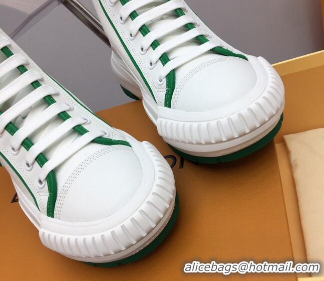 Classic Hot Louis Vuitton Lv Squad High-top Sneakers in Printed Canvas Green 022890