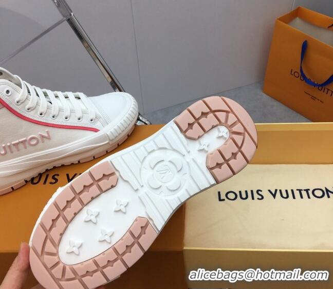 Low Price Louis Vuitton Lv Squad High-top Sneakers in Printed Canvas Pink 022892