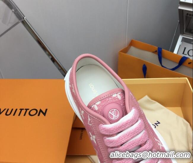 Discount Fashion Louis Vuitton Lv Squad Low-top Sneakers in Pink Monogram Denim 022895