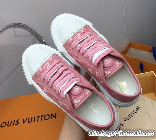 Discount Fashion Louis Vuitton Lv Squad Low-top Sneakers in Pink Monogram Denim 022895