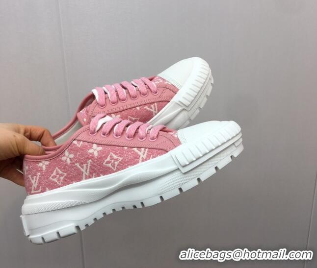 Discount Fashion Louis Vuitton Lv Squad Low-top Sneakers in Pink Monogram Denim 022895