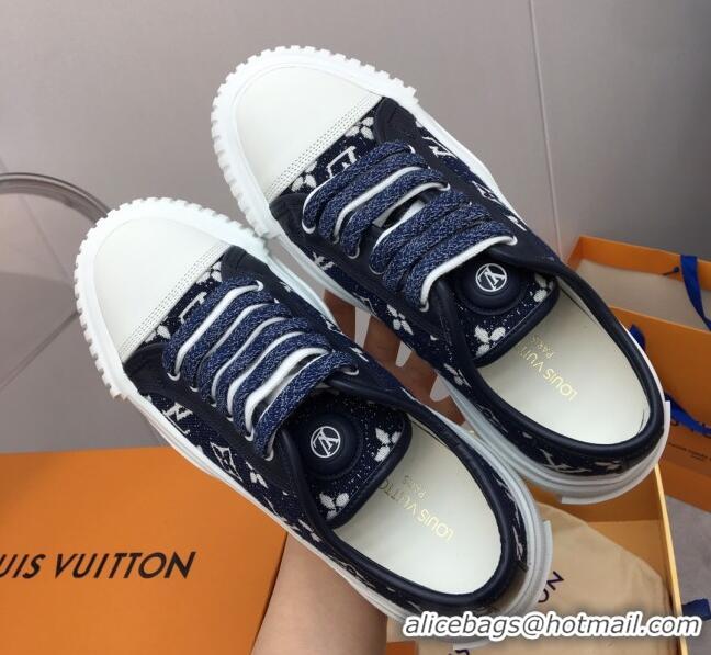 Discount Louis Vuitton Lv Squad Low-top Sneakers in Navy Blue Monogram Denim 022896