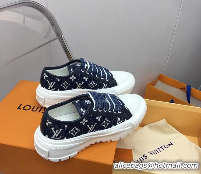 Discount Louis Vuitton Lv Squad Low-top Sneakers in Navy Blue Monogram Denim 022896