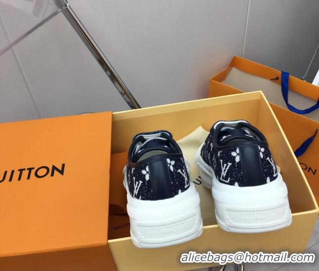 Discount Louis Vuitton Lv Squad Low-top Sneakers in Navy Blue Monogram Denim 022896