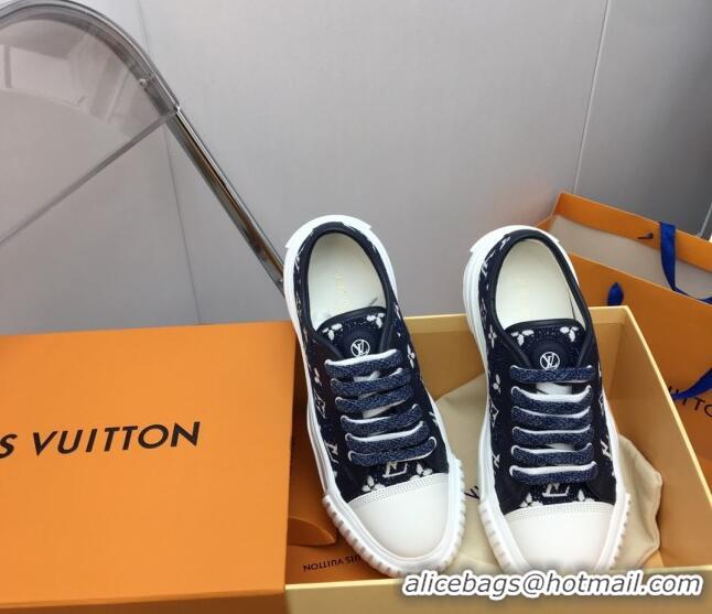 Discount Louis Vuitton Lv Squad Low-top Sneakers in Navy Blue Monogram Denim 022896