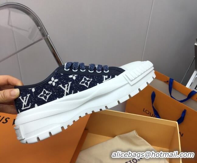 Discount Louis Vuitton Lv Squad Low-top Sneakers in Navy Blue Monogram Denim 022896