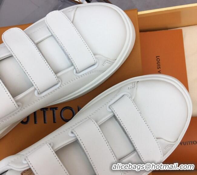 Best Price Louis Vuitton Time Out Sneaker in Calf Leather with Velcro Straps White/Monogram Canvas 022897