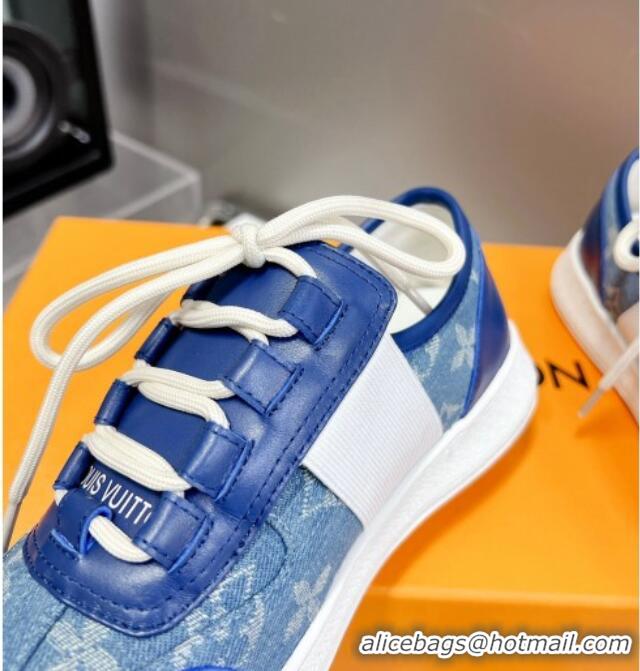 Lower Price Louis Vuitton Lous Sneakers in Blue Monogram Denim 0228110