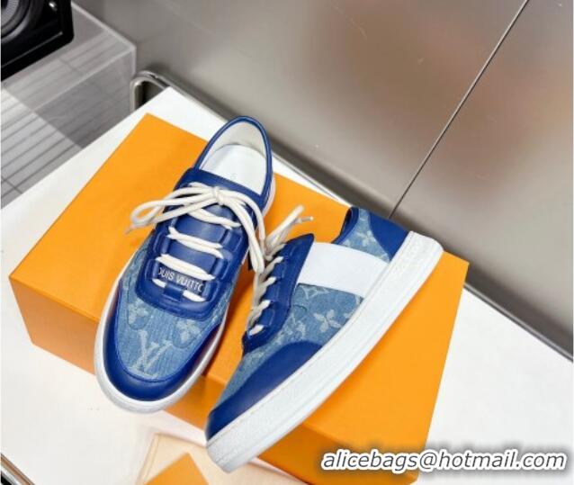 Lower Price Louis Vuitton Lous Sneakers in Blue Monogram Denim 0228110