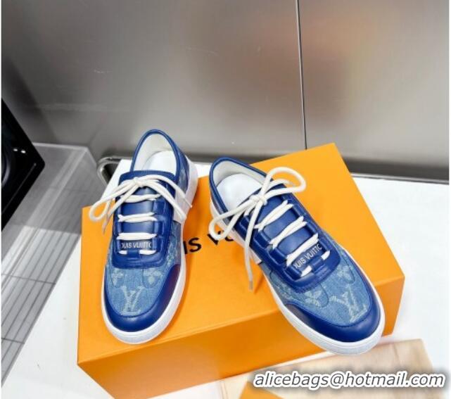 Lower Price Louis Vuitton Lous Sneakers in Blue Monogram Denim 0228110