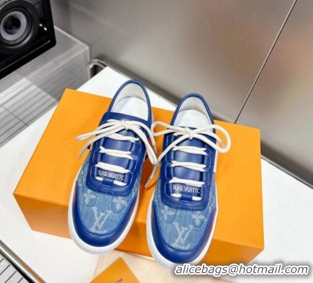 Lower Price Louis Vuitton Lous Sneakers in Blue Monogram Denim 0228110