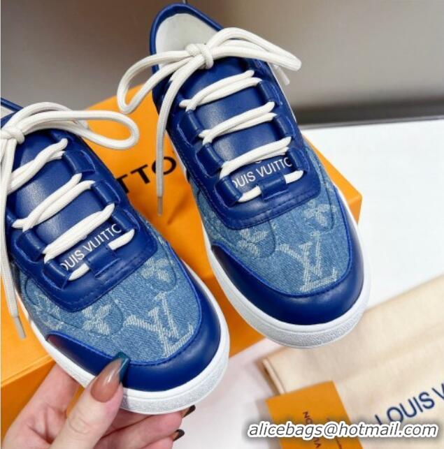 Lower Price Louis Vuitton Lous Sneakers in Blue Monogram Denim 0228110