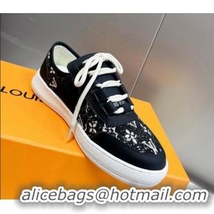 Stylish Louis Vuitton Lous Sneakers in Black Monogram Denim 0228111