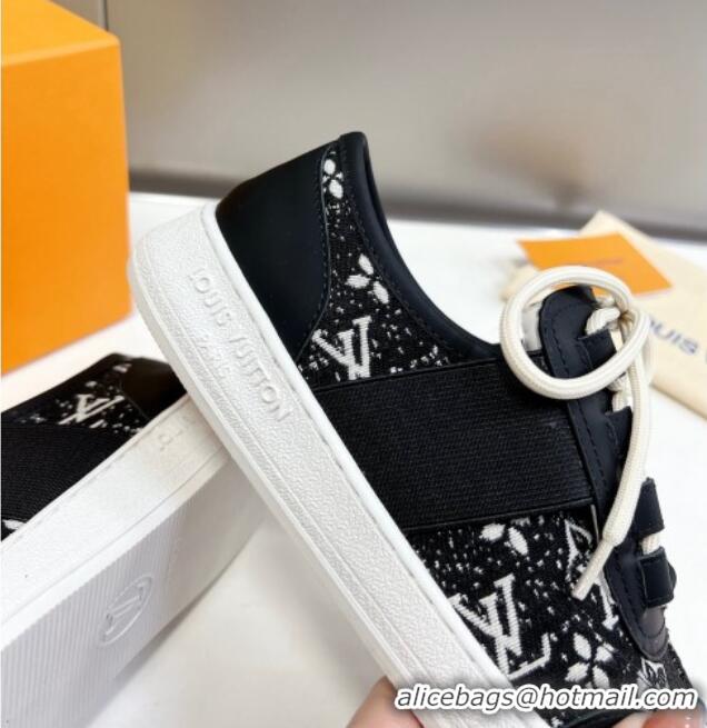 Stylish Louis Vuitton Lous Sneakers in Black Monogram Denim 0228111