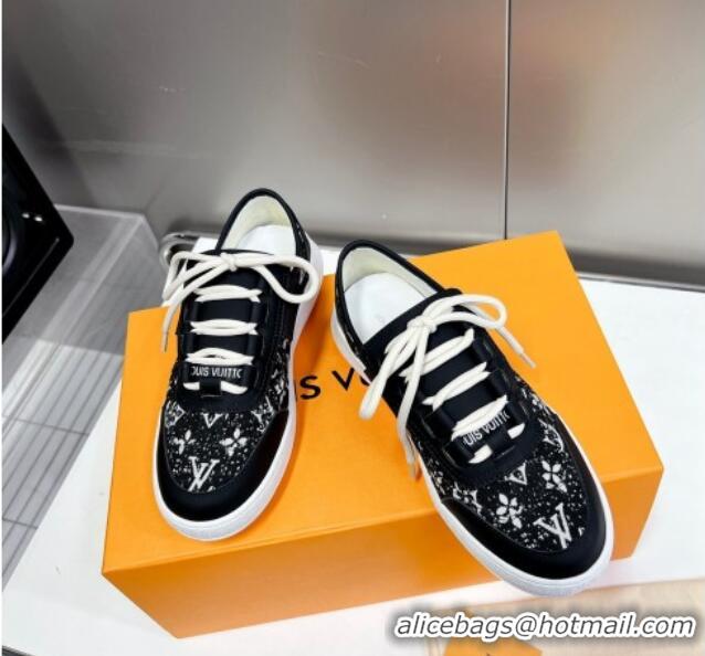 Stylish Louis Vuitton Lous Sneakers in Black Monogram Denim 0228111