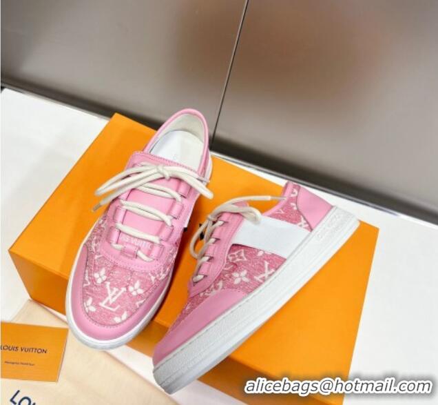 Duplicate Louis Vuitton Lous Sneakers in Pink Monogram Denim 0228112