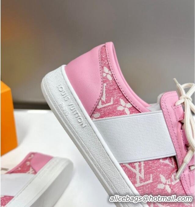 Duplicate Louis Vuitton Lous Sneakers in Pink Monogram Denim 0228112