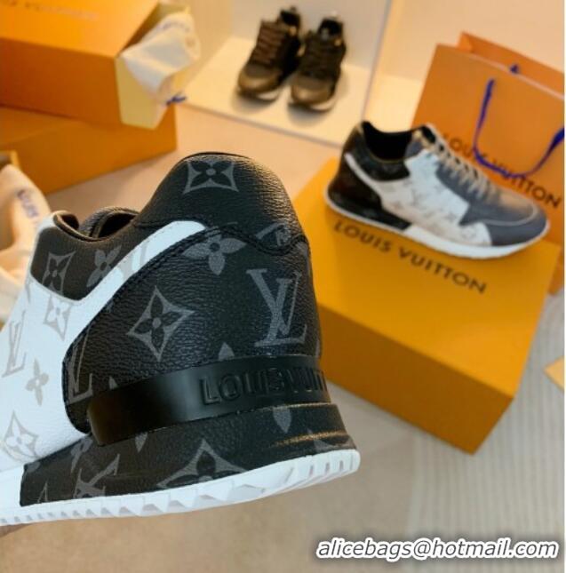 Stylish Louis Vuitton Run Away Sneakers in Monogram Canvas Black White/Grey 0316061