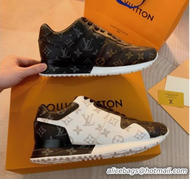 Pretty Style Louis Vuitton Run Away Sneakers in Monogram Canvas Black White/Brown 0316063