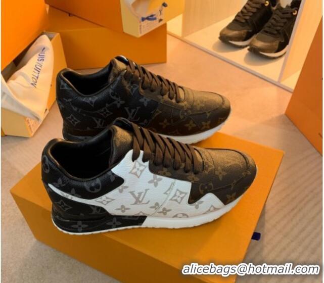 Pretty Style Louis Vuitton Run Away Sneakers in Monogram Canvas Black White/Brown 0316063