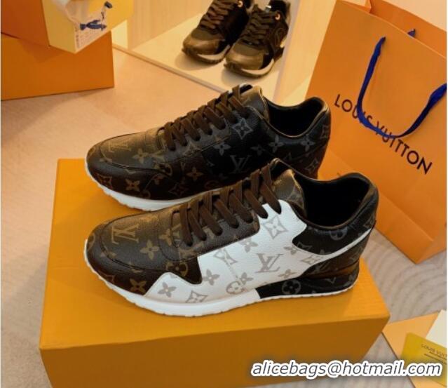 Pretty Style Louis Vuitton Run Away Sneakers in Monogram Canvas Black White/Brown 0316063