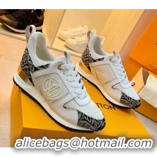 Discount Louis Vuitton Run Away Sneakers in Leather and Fabric White 316064