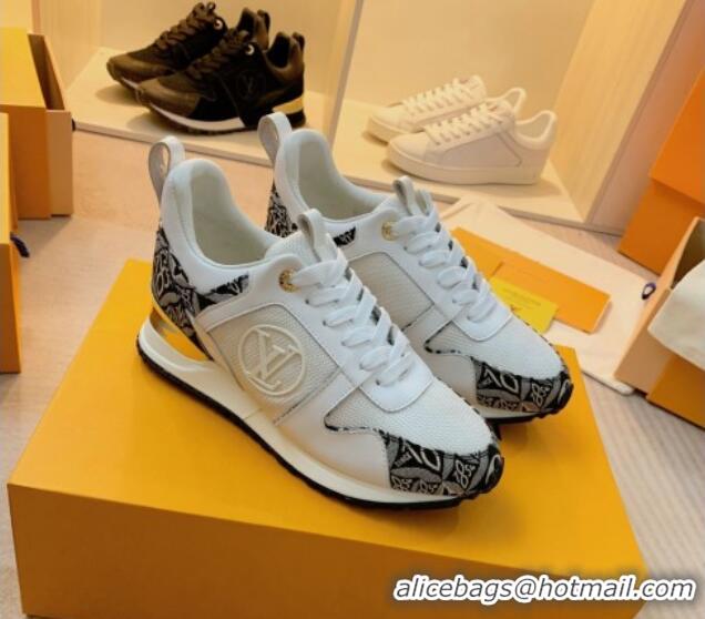 Discount Louis Vuitton Run Away Sneakers in Leather and Fabric White 316064