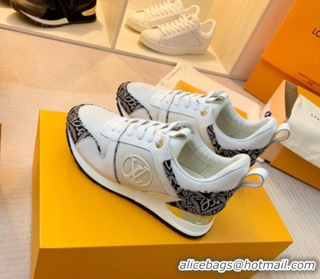 Discount Louis Vuitton Run Away Sneakers in Leather and Fabric White 316064