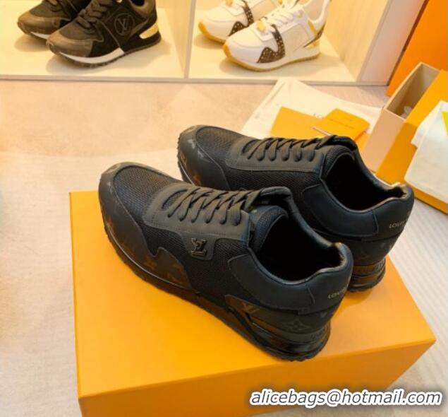 Low Price Louis Vuitton Run Away Sneakers in Leather and Fabric Black 0316065