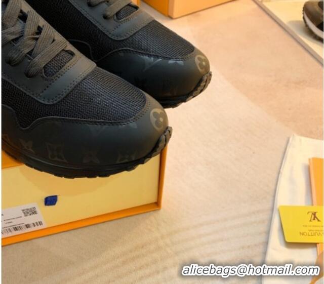 Low Price Louis Vuitton Run Away Sneakers in Leather and Fabric Black 0316065