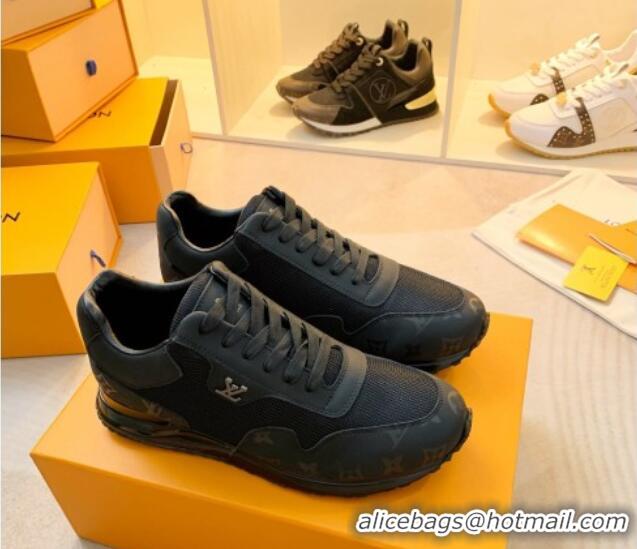 Low Price Louis Vuitton Run Away Sneakers in Leather and Fabric Black 0316065