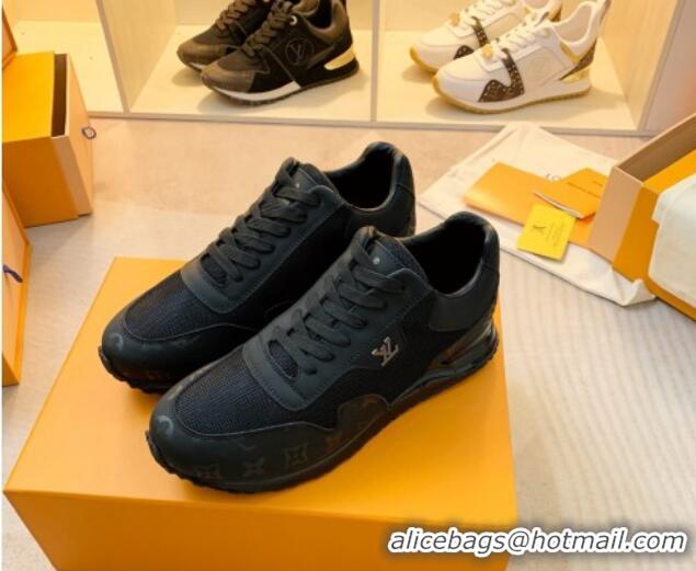 Low Price Louis Vuitton Run Away Sneakers in Leather and Fabric Black 0316065