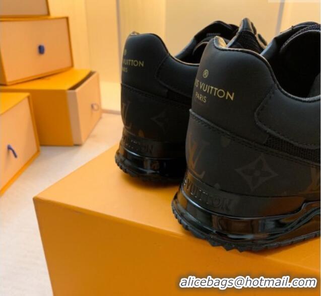 Low Price Louis Vuitton Run Away Sneakers in Leather and Fabric Black 0316065