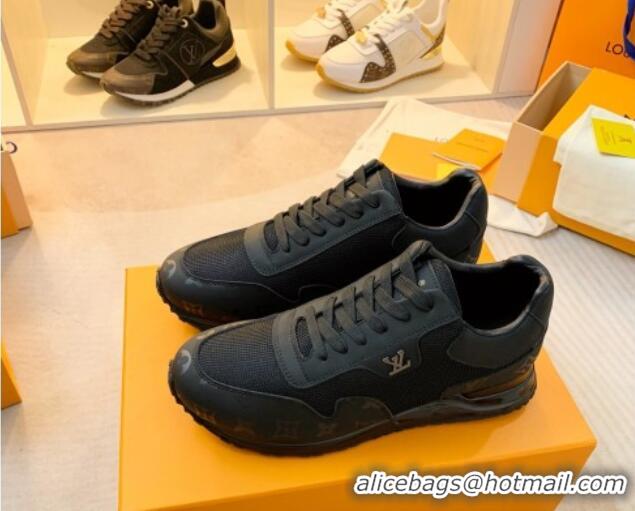 Low Price Louis Vuitton Run Away Sneakers in Leather and Fabric Black 0316065