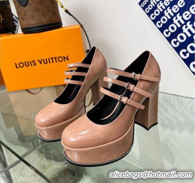 Unique Style Louis Vuitton Fame Platform Pump 11.5cm Patent Leather Nude 322021