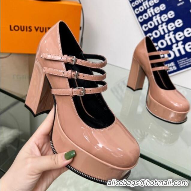 Unique Style Louis Vuitton Fame Platform Pump 11.5cm Patent Leather Nude 322021