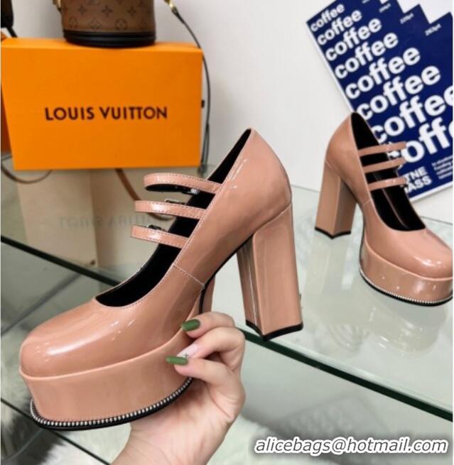 Unique Style Louis Vuitton Fame Platform Pump 11.5cm Patent Leather Nude 322021