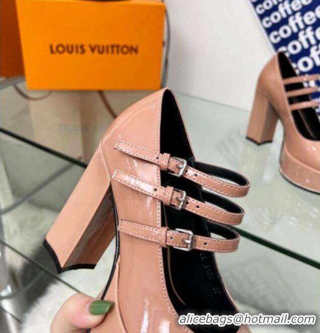 Unique Style Louis Vuitton Fame Platform Pump 11.5cm Patent Leather Nude 322021