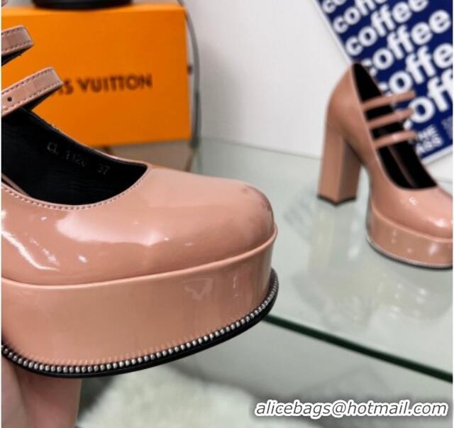 Unique Style Louis Vuitton Fame Platform Pump 11.5cm Patent Leather Nude 322021