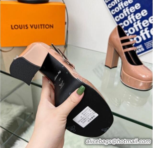 Unique Style Louis Vuitton Fame Platform Pump 11.5cm Patent Leather Nude 322021