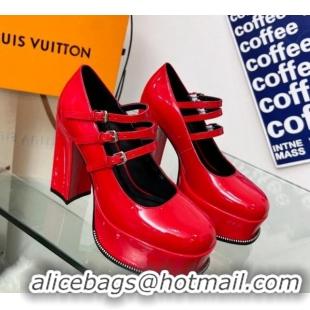 Perfect Louis Vuitton Fame Platform Pump 11.5cm Patent Leather Red 322022