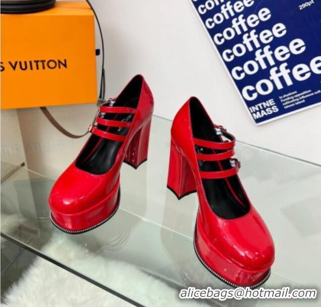 Perfect Louis Vuitton Fame Platform Pump 11.5cm Patent Leather Red 322022