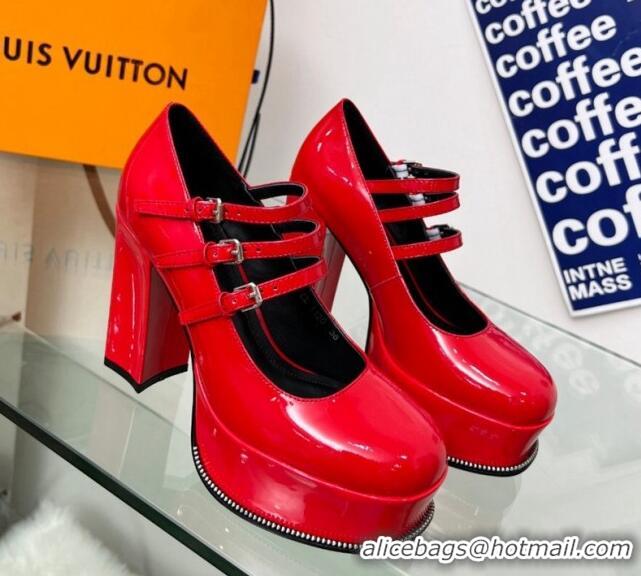 Perfect Louis Vuitton Fame Platform Pump 11.5cm Patent Leather Red 322022