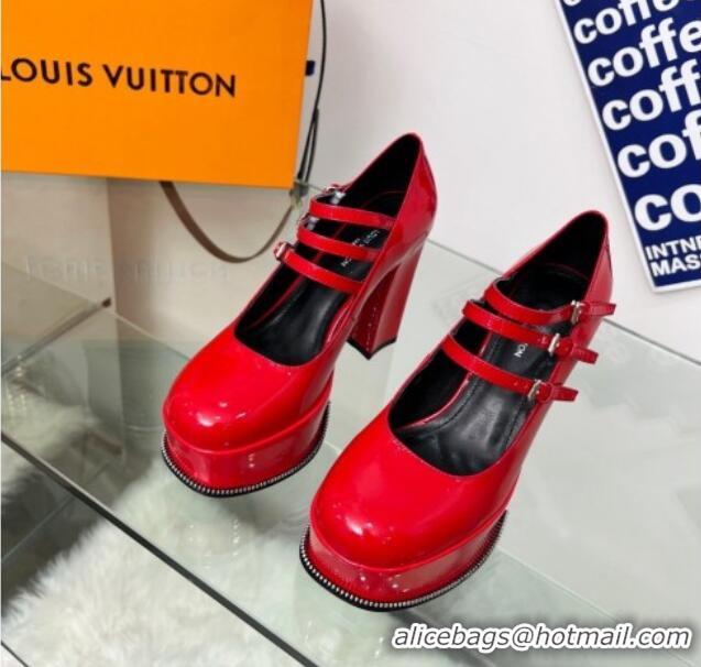 Perfect Louis Vuitton Fame Platform Pump 11.5cm Patent Leather Red 322022