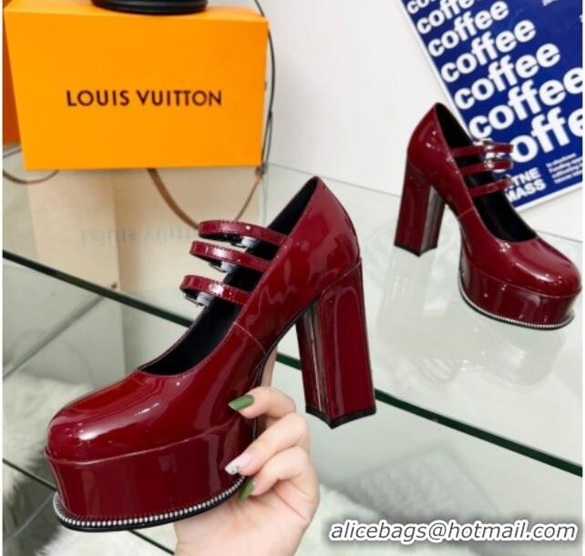 Low Price Louis Vuitton Fame Platform Pump 11.5cm Patent Leather Burgundy 322024