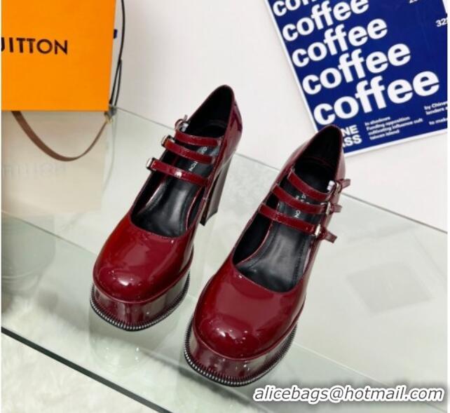 Low Price Louis Vuitton Fame Platform Pump 11.5cm Patent Leather Burgundy 322024