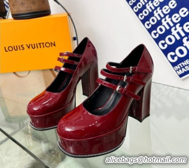 Low Price Louis Vuitton Fame Platform Pump 11.5cm Patent Leather Burgundy 322024