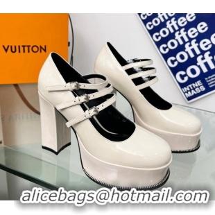 Best Product Louis Vuitton Fame Platform Pump 11.5cm Patent Leather White 322027